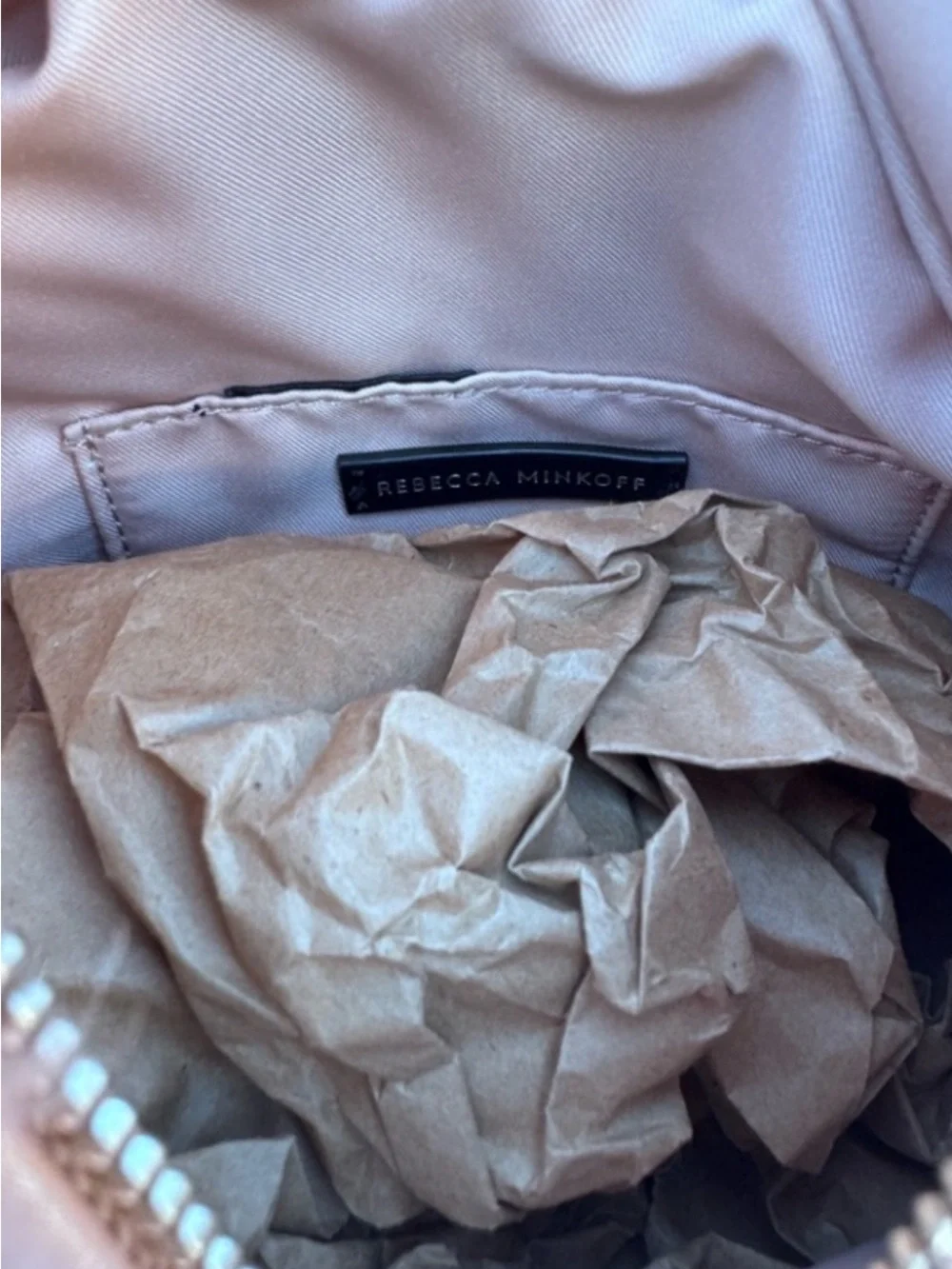Rebecca Minkoff Blush Pink Faux Fur Sling Backpack